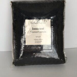 VTG Newport Layton Chic Sexy Flirty Black Shower Curtain Girly Fringe Accent